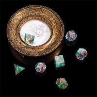 Thumbnail for Moss in Layered Blue & Clear Sharp Resin - 7pcs RPG Dice Set