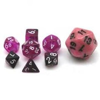 Thumbnail for 7pcs Dice Acrylic Mini White Font Black Purple