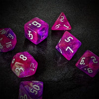 Thumbnail for Glitter in Pink & Purple Acrylic - 7pcs RPG Full Dice Set Scatter