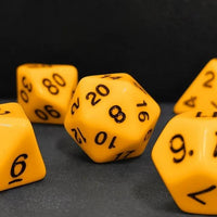 Thumbnail for 7pcs Dice Acrylic Blend Black Font Solid Yellow