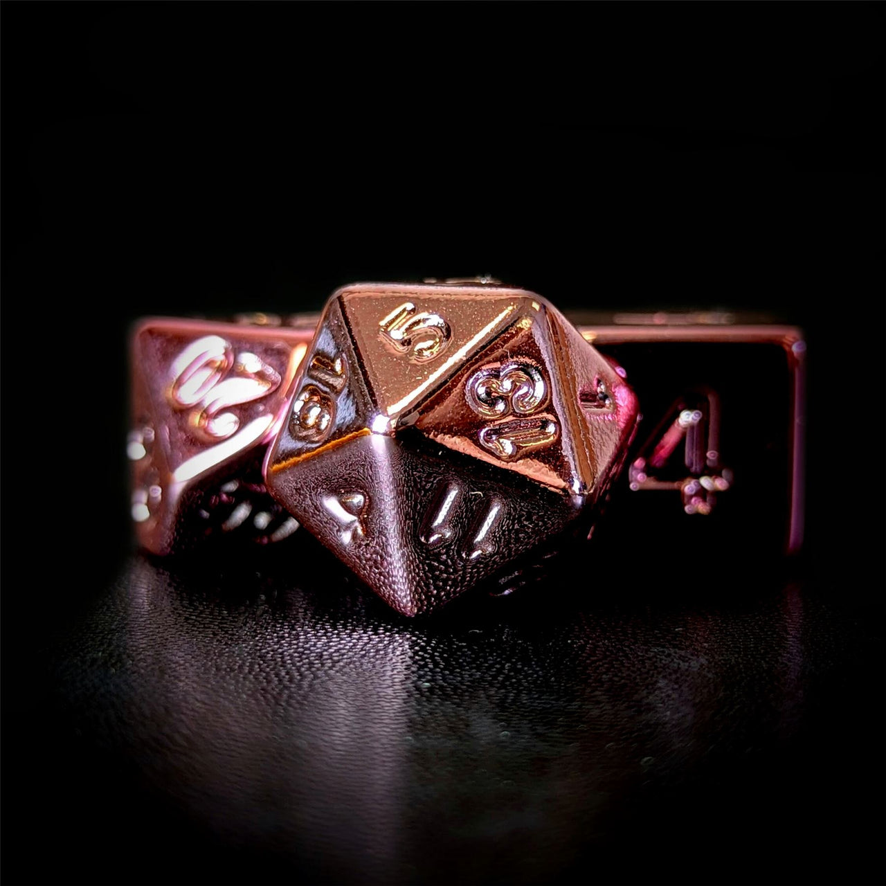 Pink Metallic Acrylic - 7pcs RPG Dice Set