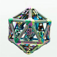 Thumbnail for Dragon in Rainbow Metal - Hollow D20 RPG Dice