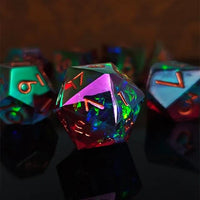 Thumbnail for Electroplated Blue & Red with Candy Sharp Resin - 7pcs RPG Dice Set