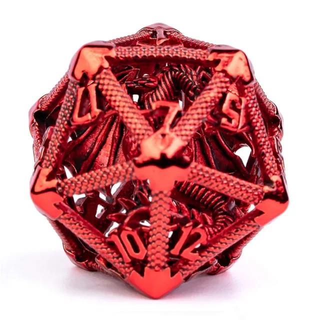 Dragon in Red Metal - Hollow D20 RPG Dice