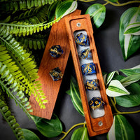 Thumbnail for Gold Ring in Blue & Clear Filled Sharp Resin - 7pcs RPG Dice Set