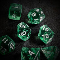 Thumbnail for Clear Green Acrylic - 7pcs RPG Full Dice Set Scatter