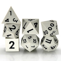 Thumbnail for Black on Solid Grey Silicone - 7pcs RPG Full Dice Set