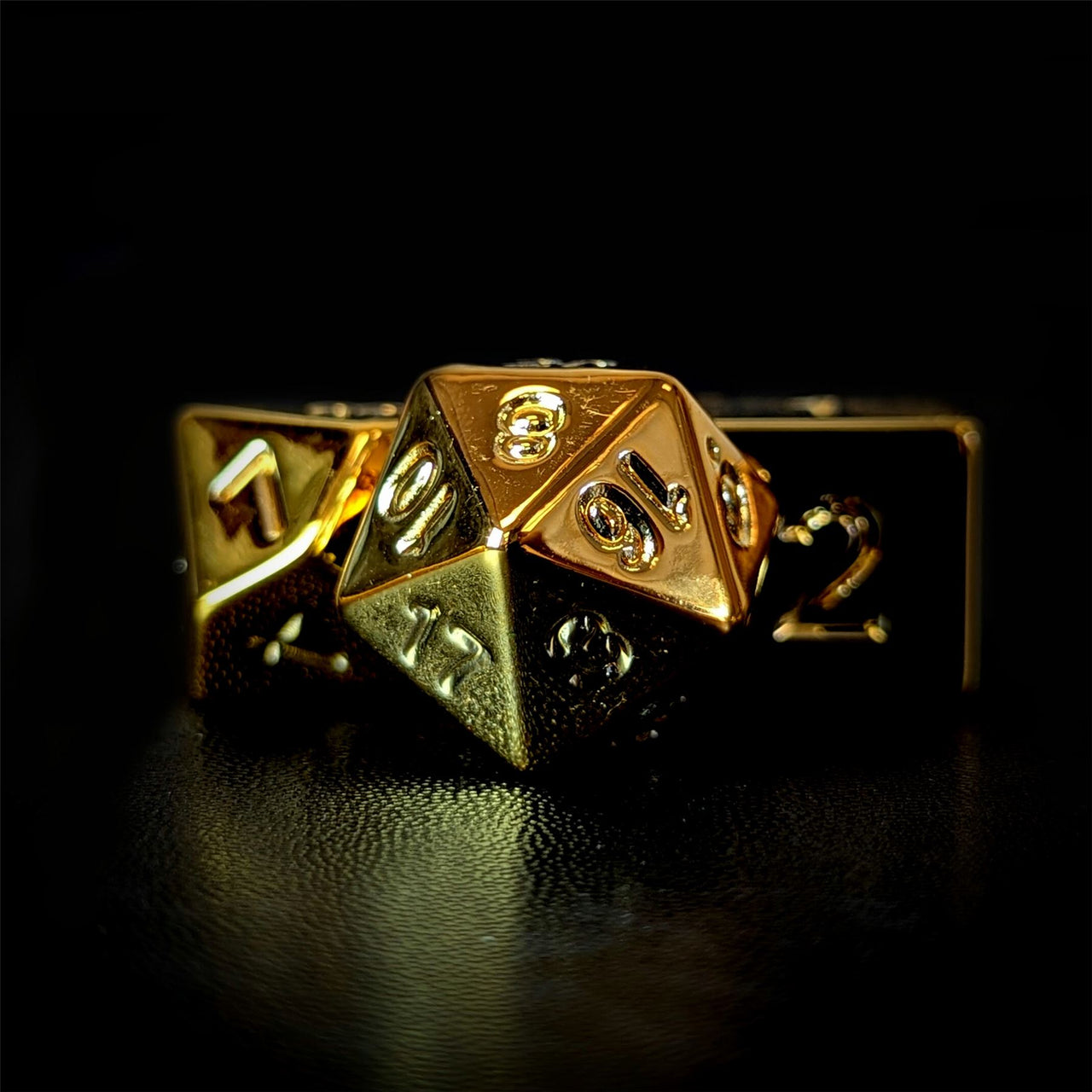 Yellow Metallic Acrylic - 7pcs RPG Dice Set