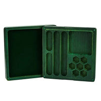 Thumbnail for Green Skull on Bamboo Wood - Magnetic Dice Storage