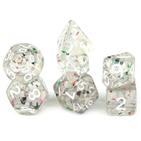 Thumbnail for Glitter in Clear Acrylic - 7pcs RPG Mini Dice Set