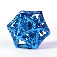 Thumbnail for Dragon in Blue Metal - Hollow D20 RPG Dice