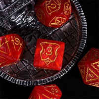 Thumbnail for Weapons on Silk Red Acrylic - 7pcs RPG Oversized Dice Set