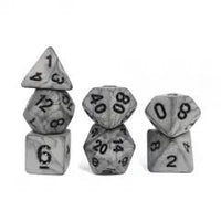 Thumbnail for 7pcs Dice Acrylic Washed Black Font Grey