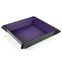 Thumbnail for Purple & Black PU Leather - Square Hard Dice Tray