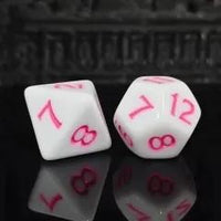 Thumbnail for 7pcs Dice Acrylic Blend Pink Font Solid White