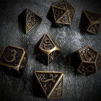 Thumbnail for Bronze Metal with Dragon Font - 7pcs RPG Dice Set