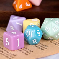 Thumbnail for 7pcs RPG Full Dice Set - Solid Multicoloured Pastel Resin