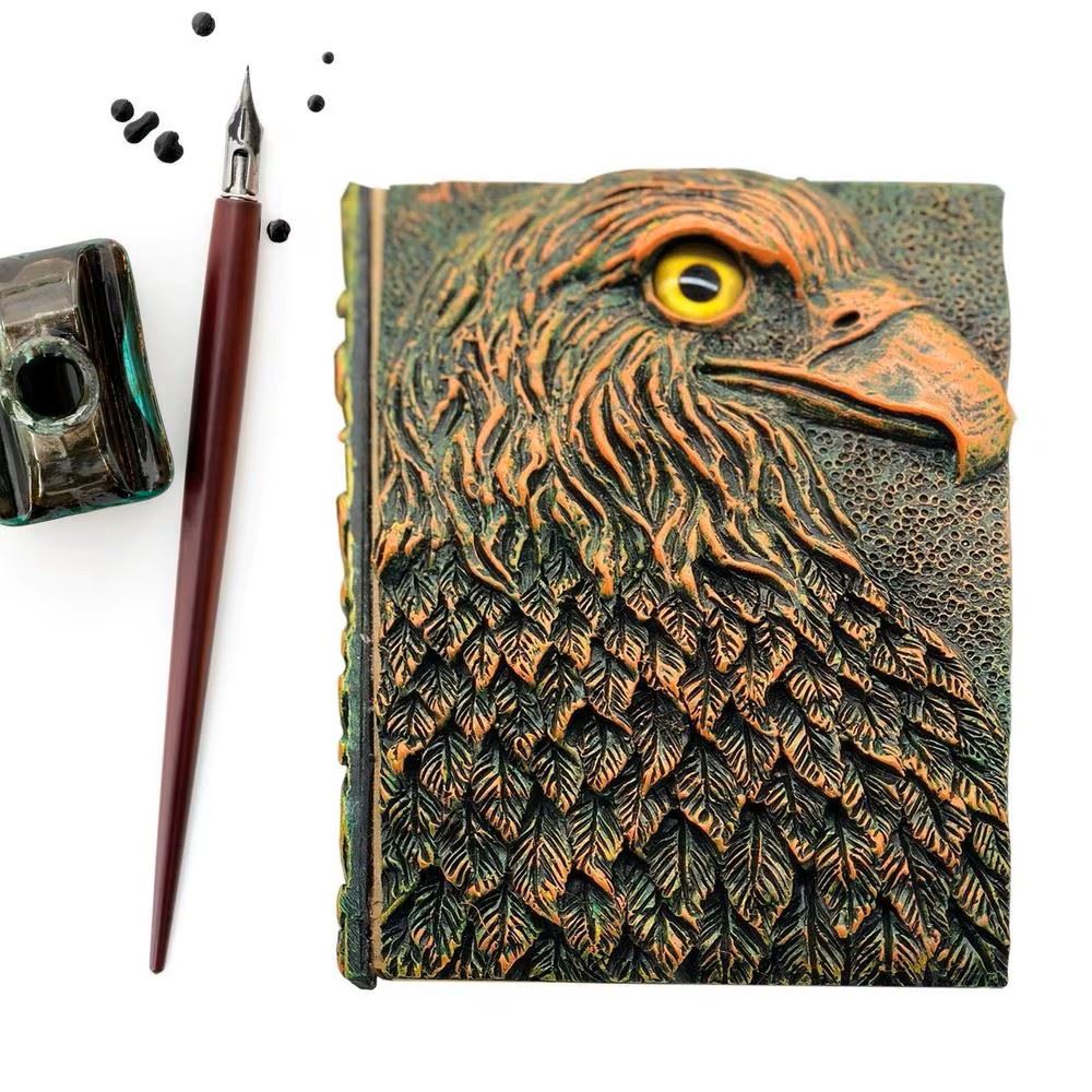 Orange Resin Eagle - A5 Handmade Hardback Notebook