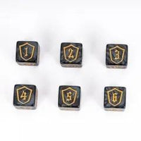 Thumbnail for 6pcs D6 16mm Dice Acrylic Gold Font Shield Black