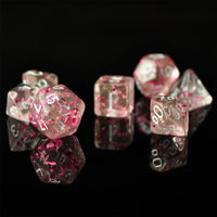 Thumbnail for Glitter in Clear & Pink Acrylic - 7pcs RPG Mini Dice Set