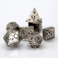 Thumbnail for Tentacles in Silver Metal - 7pcs RPG Dice Set