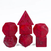 Thumbnail for Cracked & Frosted Red Glass - 7pcs RPG Dice Set