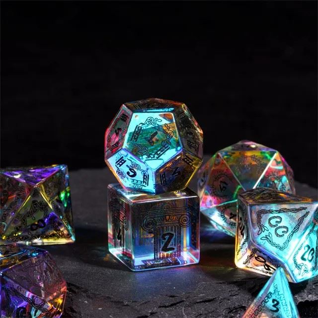 Medusa on Prism Glass - 7pcs RPG Dice Set