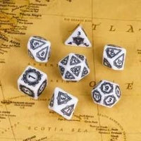 Thumbnail for 7pcs Dice Resin Pattern Dwarven Frame Black Font White
