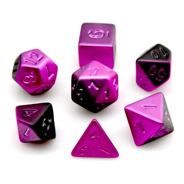 7pcs Dice Acrylic Metallic Frosted Pink