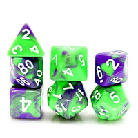 Thumbnail for 7pcs Dice Acrylic Blend White Font Purple Green