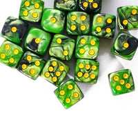 Thumbnail for 12mm Black & Green Acrylic - 10pcs D6 RPG Dice Set