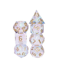 Thumbnail for Candy in Clear & White Sharp Resin - 7pcs RPG Dice Set