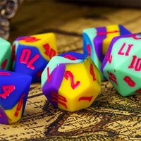 Thumbnail for Blue & Yellow Layered Silicone - 7pcs RPG Full Dice Set