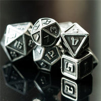 Thumbnail for 7pcs RPG Dice Set - Miniature Silver Metal