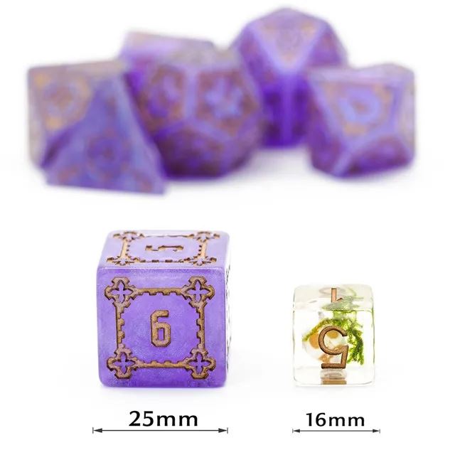 Castle on Blue Resin - 7pcs RPG Oversized Dice Set