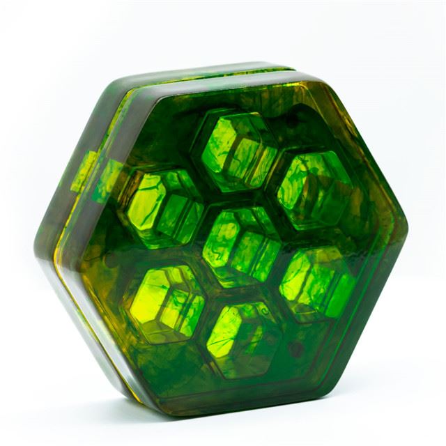 Yellow & Green Resin with 7 Slots - Dice Storage