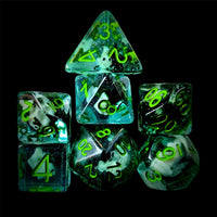 Thumbnail for Fish in Clear & Teal Resin - 7pcs RPG Full Dice Set