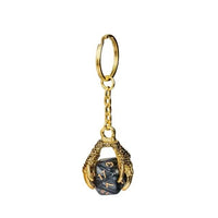 Thumbnail for Black & White Acrylic in  Gold Metal Claw - D20 Keyring