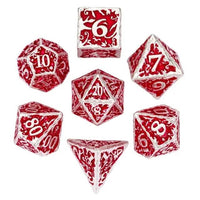 Thumbnail for 7pcs Dice Metal Druid Vine Silver Font Red
