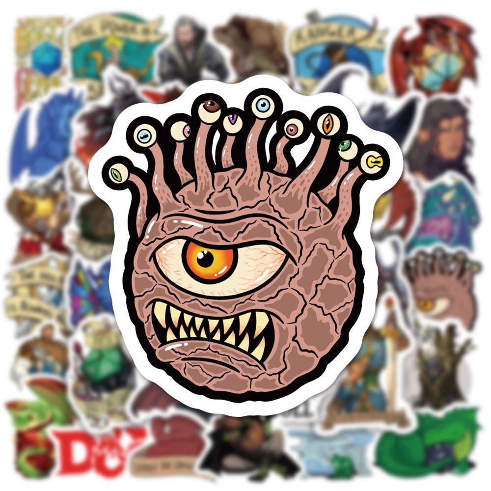 50pcs DND Characters Stickers - Novelty