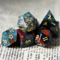 Thumbnail for Grey Bloodstone Gemstone - 7pcs RPG Dice Set