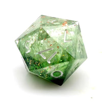 Thumbnail for Moss in Layered Clear and Black Sharp Resin - 7pcs RPG Dice Set