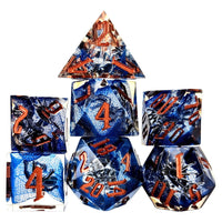 Thumbnail for Spider in Clear & Blue Filled Sharp Resin - 7pcs RPG Dice Set