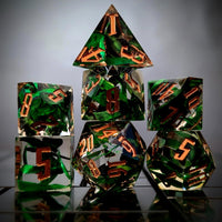 Thumbnail for Brown Butterfly  in Clear Filled Sharp Resin - 7pcs RPG Dice Set