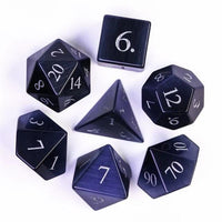 Thumbnail for Navy Cat Eye Gemstone - 7pcs RPG Dice Set