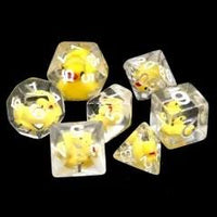 Thumbnail for 7pcs Dice Resin Filled White Font Duck Clear