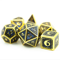 Thumbnail for 7pcs Dice Metal Stitch Gold Dark Blue