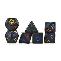 Thumbnail for 7pcs Dice Acrylic Blend Multi Font Solid Black