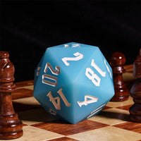 Thumbnail for White on Solid Blue Silicone - D20 RPG Dice