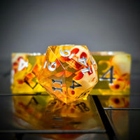 Thumbnail for 7pcs Dice Sharp Filled Skull Silver Font Yellow
